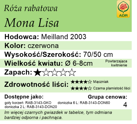 cechy róży Mona Lisa